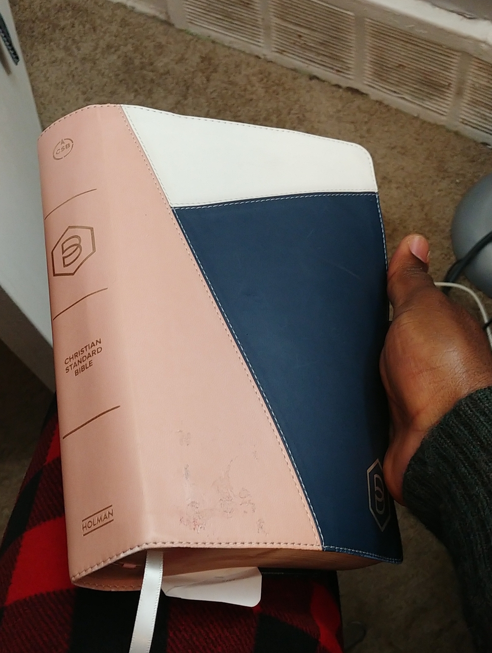 Christian Standard Bible Two-Tone  Cover - Pink, Navy & White